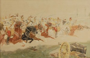 Wojciech KOSSAK (1856-1942), Szarża 3. Pułku Ułanów Obrony Kraju