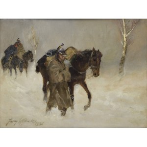 Jerzy KOSSAK (1886-1955), Odwrót spod Moskwy, 1936