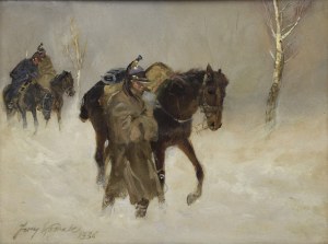 Jerzy KOSSAK (1886-1955), Odwrót spod Moskwy, 1936