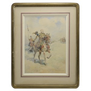 Antoni TRZESZCZKOWSKI (1902-1977), Zagloba on horseback