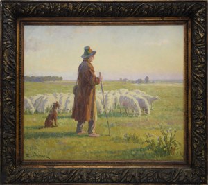 Emil LINDEMAN (1864-1939), Pasterz z owcami