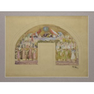 Otto AXER (1906-1983), Design of wall paintings ? / scenography?
