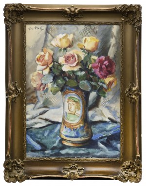 Teodor GROTT (1884-1972), Róże w ceramicznym wazonie