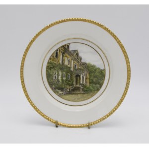 BERLIN - Royal Porcelain Manufactory (KPM), Plate with architectural miniature in landscape