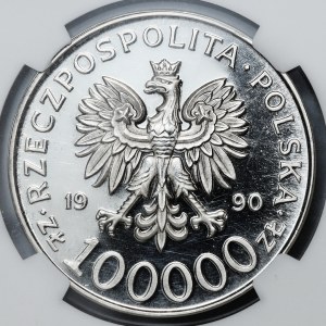 100000 złotych 1990 Solidarność typ D - Lustrzanka