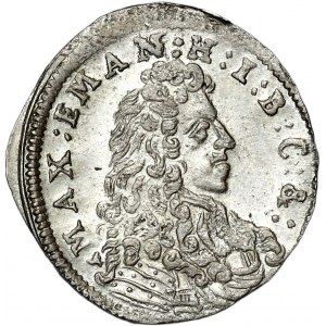 Niemcy, Bawaria, Maksymilian II Emanuel, 3 krajcary 1691, Monachium