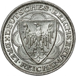 Niemcy, Republika Weimarska, 3 marki 1927 A, 100-lecie portu w Bremie, Berlin