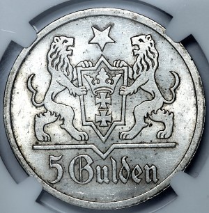 Wolne Miasto Gdańsk, 5 guldenów 1927