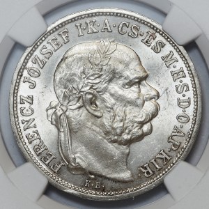 Hungary, Franz Joseph I, 5 crowns 1908 KB, Kremnica