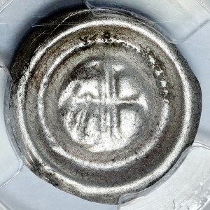 Silesia, 15th century brakteat, half cross and half eagle, Opole