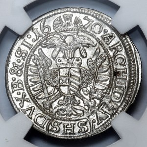 Silesia, Leopold I, 3 krajcary 1670 SHS, Wroclaw, sashes under the crown