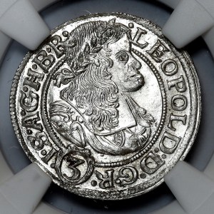 Silesia, Leopold I, 3 krajcary 1669 SHS, Wrocław