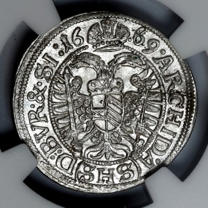 Silesia, Leopold I, 3 krajcary 1669 SHS, Wrocław