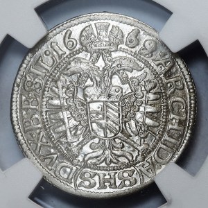 Silesia, Leopold I, 3 krajcary 1669/8 SHS, Wrocław