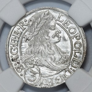 Silesia, Leopold I, 3 krajcary 1667 SHS, Wrocław, PROOF LIKE