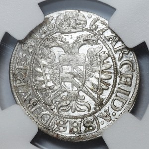 Silesia, Leopold I, 3 krajcary 1667 SHS, Wrocław, PROOF LIKE