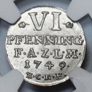 Germany, 6 fenig 1749 HCRF, Anhalt-Zerbst