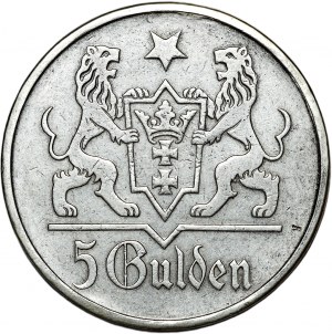 Wolne Miasto Gdańsk, 5 guldenów 1923