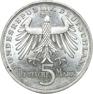 Germany, Friedrich Schiller, 5 marks 1955 F, Stuttgart