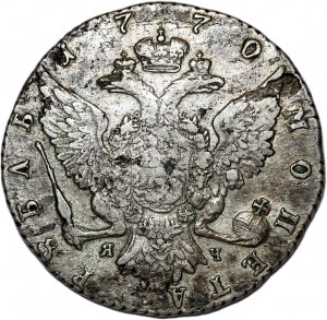 Russia, Catherine II, ruble 1770 СПБ ЯЧ, St. Petersburg