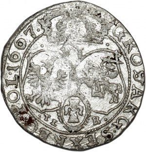 John II Casimir, sixpence 1667 TLB, Bydgoszcz