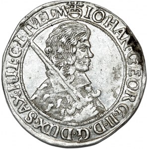 Niemcy, Saksonia, Jan Jerzy II, 1/4 talara 1659 CR, Drezno
