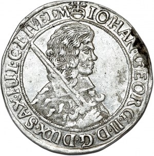 Niemcy, Saksonia, Jan Jerzy II, 1/4 talara 1659 CR, Drezno
