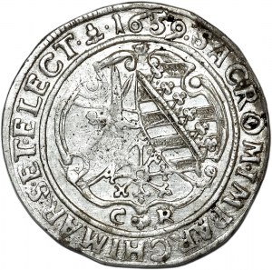 Niemcy, Saksonia, Jan Jerzy II, 1/4 talara 1659 CR, Drezno