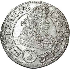 Austria, Leopold I, 3 krajcary 1695 GE, Praga