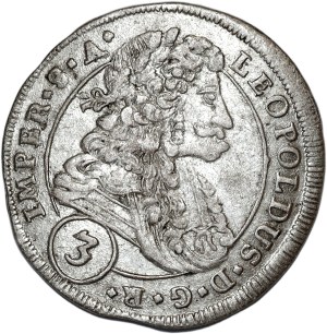 Austria, Leopold I, 3 krajcars 1700 CK, Kutna Hora