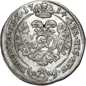 Austria, Charles VI, 3 krajcars 1714 BW, Kutna Hora