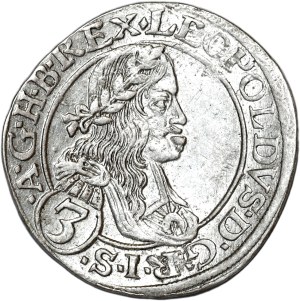 Austria, Leopold I, 3 krajcars 1664 CA, Vienna