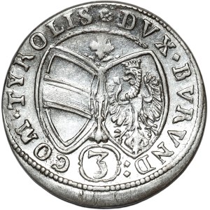Austria, Ferdynand Karol, 3 krajcary, 1647, Hall