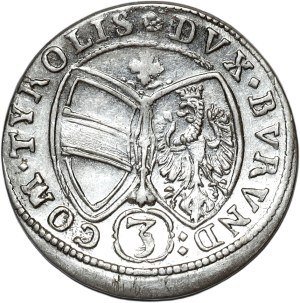 Austria, Ferdynand Karol, 3 krajcary, 1647, Hall