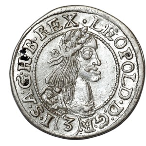 Węgry, Leopold I, 3 krajcary 1666, Kremnica
