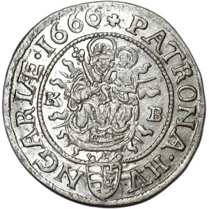 Węgry, Leopold I, 3 krajcary 1666, Kremnica