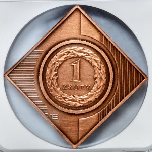 1 złoty 2005, 10 lat w obiegu, miedź