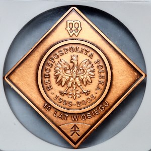 1 złoty 2005, 10 lat w obiegu, miedź