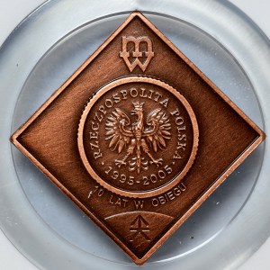 10 groszy 2005, 10 lat w obiegu, miedź