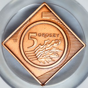 5 groszy 2005, 10 lat w obiegu, miedź