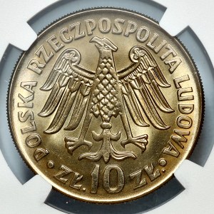 10 gold 1964, Casimir the Great, embossed inscription
