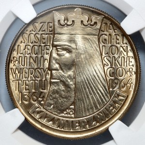 10 gold 1964, Casimir the Great, intaglio inscription