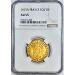 Francja, Ludwik XIII, Ecu d'or 1615 A, Paryż