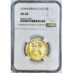 Francja, Ludwik XIII, Ecu d'or 1634, Amiens