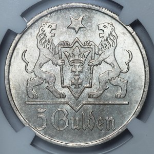 Wolne Miasto Gdańsk, 5 guldenów 1923, Kościół Marii Panny