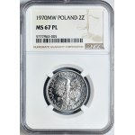 2 złote 1970, Jagody, ostra 7, PROOF LIKE