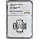 1 złoty 1982, cienka data, destrukt