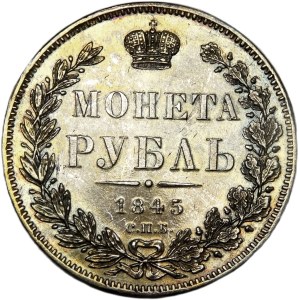Rosja, Mikołaj I, rubel 1845 KB, Petersburg