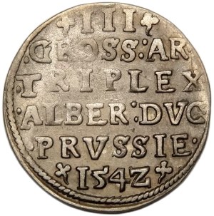 Ducal Prussia, Albrecht Hohenzolern, trojak 1542, Königsberg