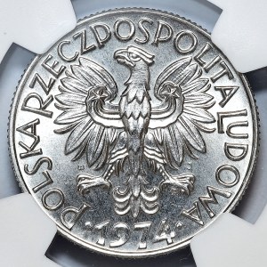 5 gold 1974, Fisherman, sun, flat date